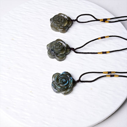 Pendentif Rose en Labradorite 2,3-3cm | Cristal en GrosHola