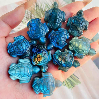 0.9-1.2in  Labradorite Turtle Statue Carving |CrystalHola