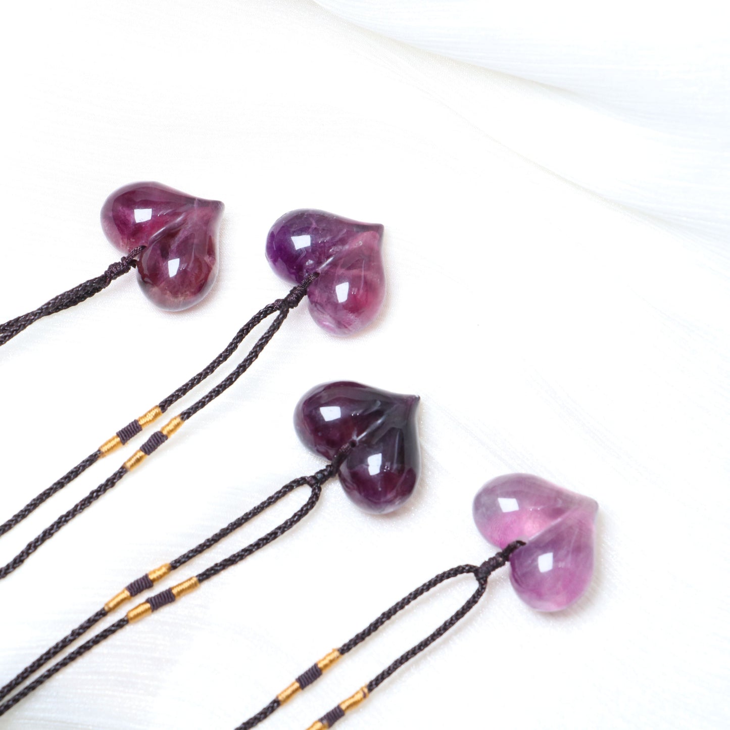 0.9-1.57in Fluorite Peach Heart Pendant |Wholesale CrystalHola