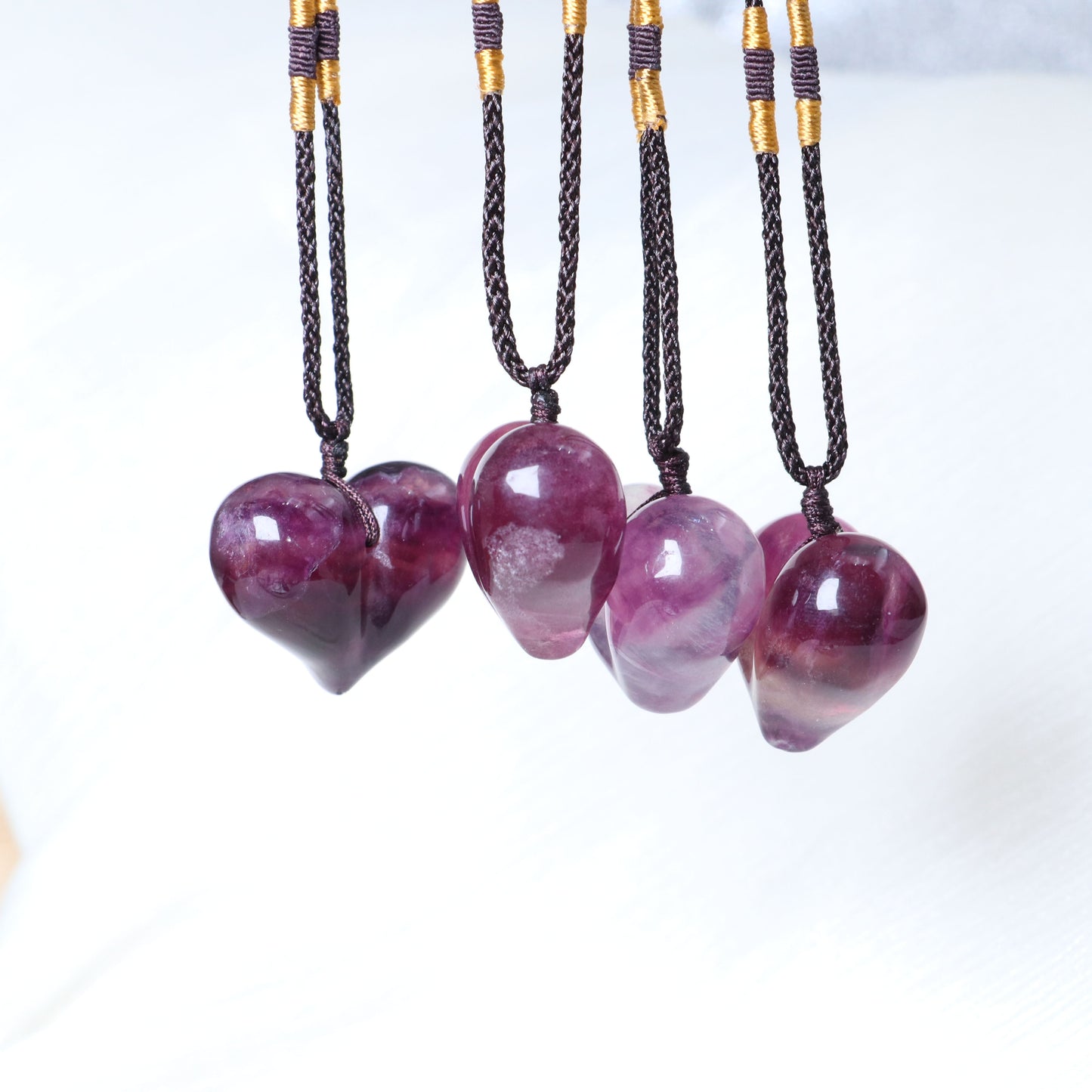 0.9-1.57in Fluorite Peach Heart Pendant |Wholesale CrystalHola