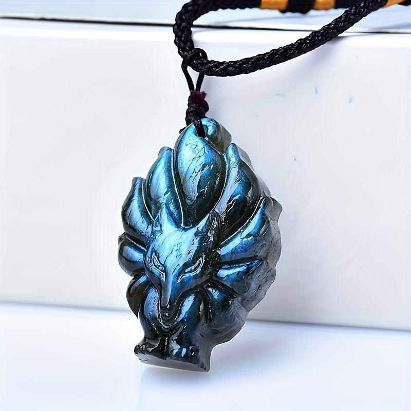0.9-1.57in LabradoriteFox Pendant |Wholesale CrystalHola
