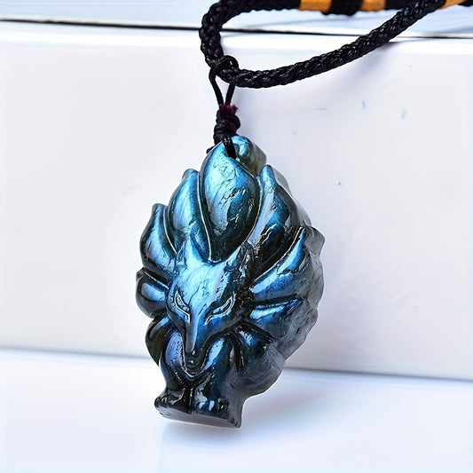 0.9-1.57in LabradoriteFox Pendant |Wholesale CrystalHola