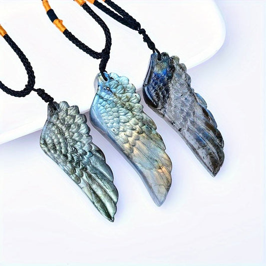 0.9-1.57in Labradorite Wing Pendant |Wholesale CrystalHola