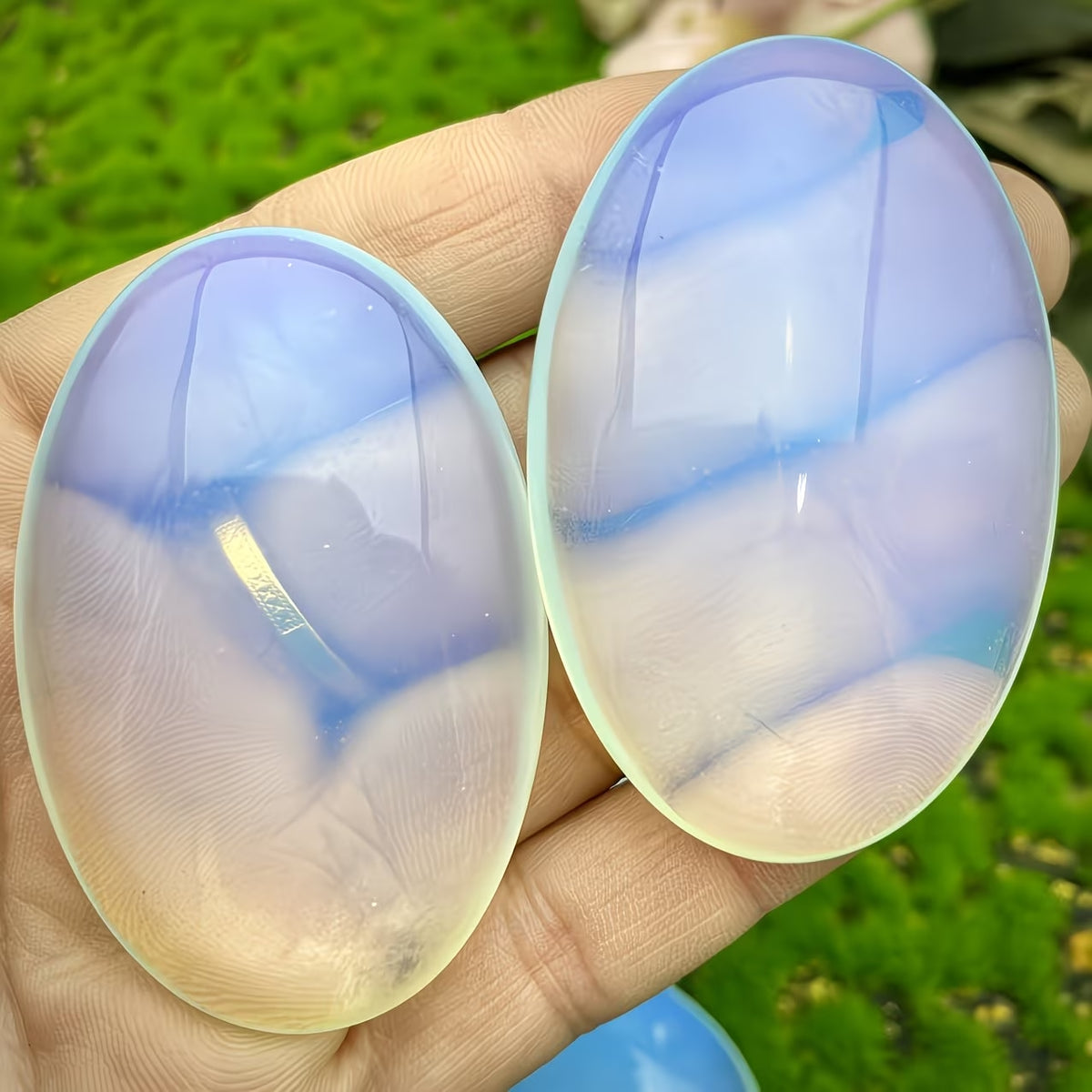 Opalite Palm Stone (1.97-2.3Inch) for Home Decor
