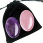 2pcs Amethyst and Rose Quartz Worry Stone  Set |Crystal Wholesale