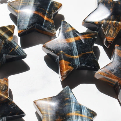 Tiger Eye Stone Five-Pointed Star for Gifts