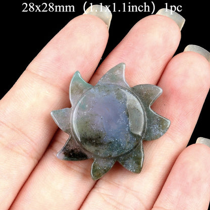 Stone Sun Pollen Tiger Eye Agate Carving Sun