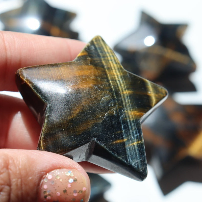 Tiger Eye Stone Five-Pointed Star for Gifts