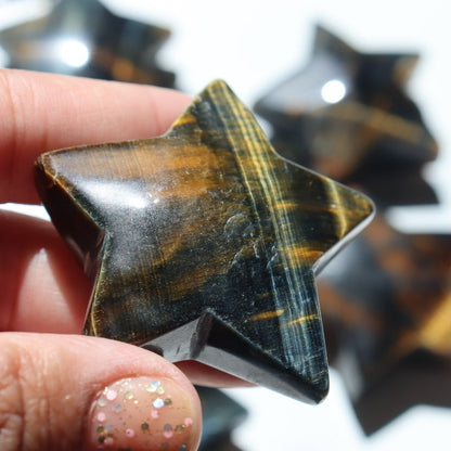 Tiger Eye Stone Five-Pointed Star for Gifts