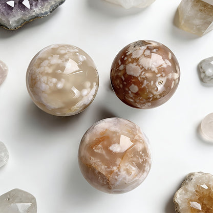 1.18-3.94in Flower Agate Sphere|CrystalHola