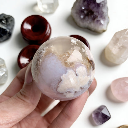 1.18-3.94in Flower Agate Sphere|CrystalHola
