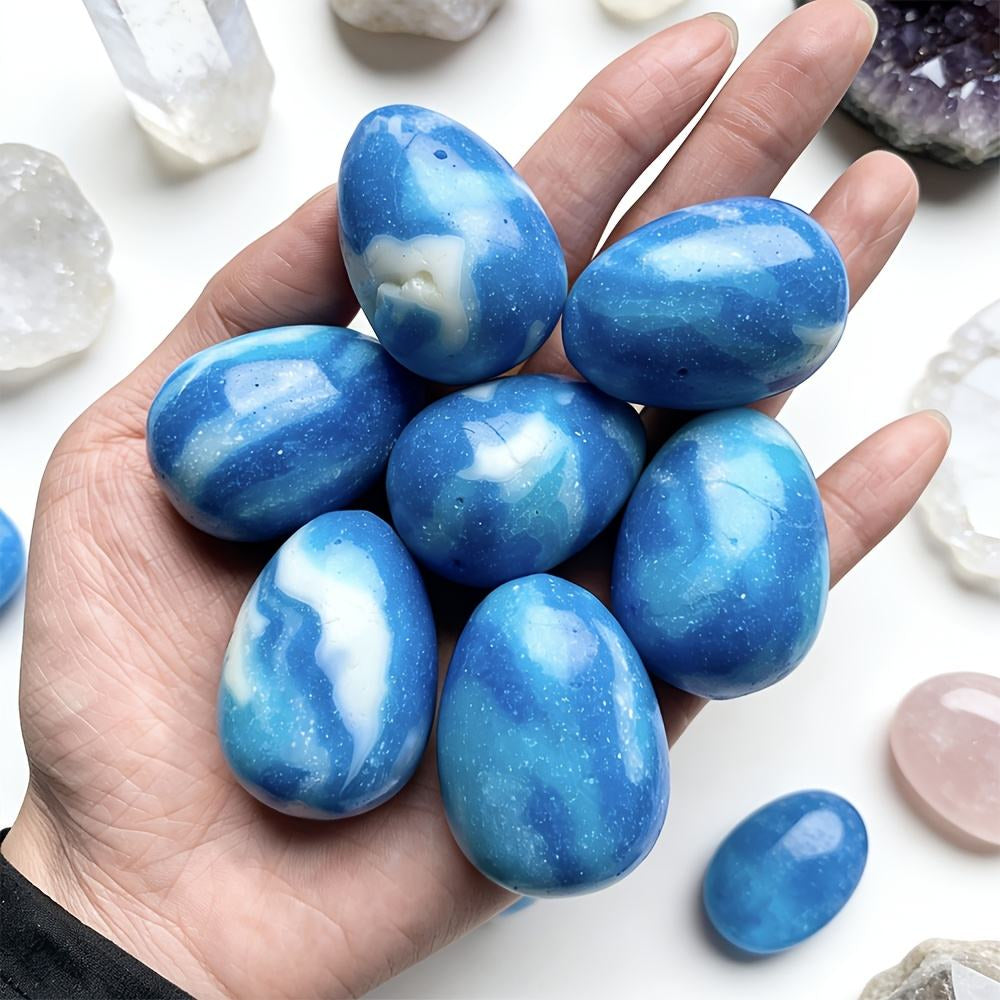 1,54-2,36in Oeuf artificiel de larimar pour Cadeaux CristalSalut
