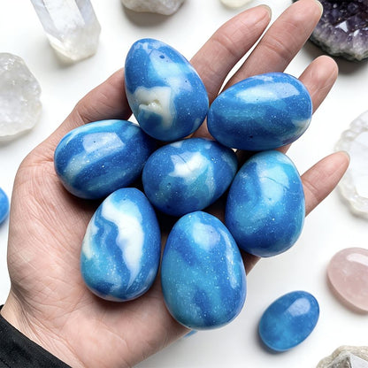 1,54-2,36in Oeuf artificiel de larimar pour Cadeaux CristalSalut