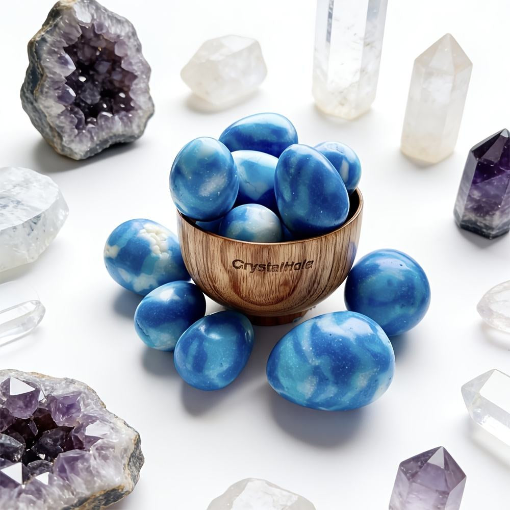 1,54-2,36in Oeuf artificiel de larimar pour Cadeaux CristalSalut