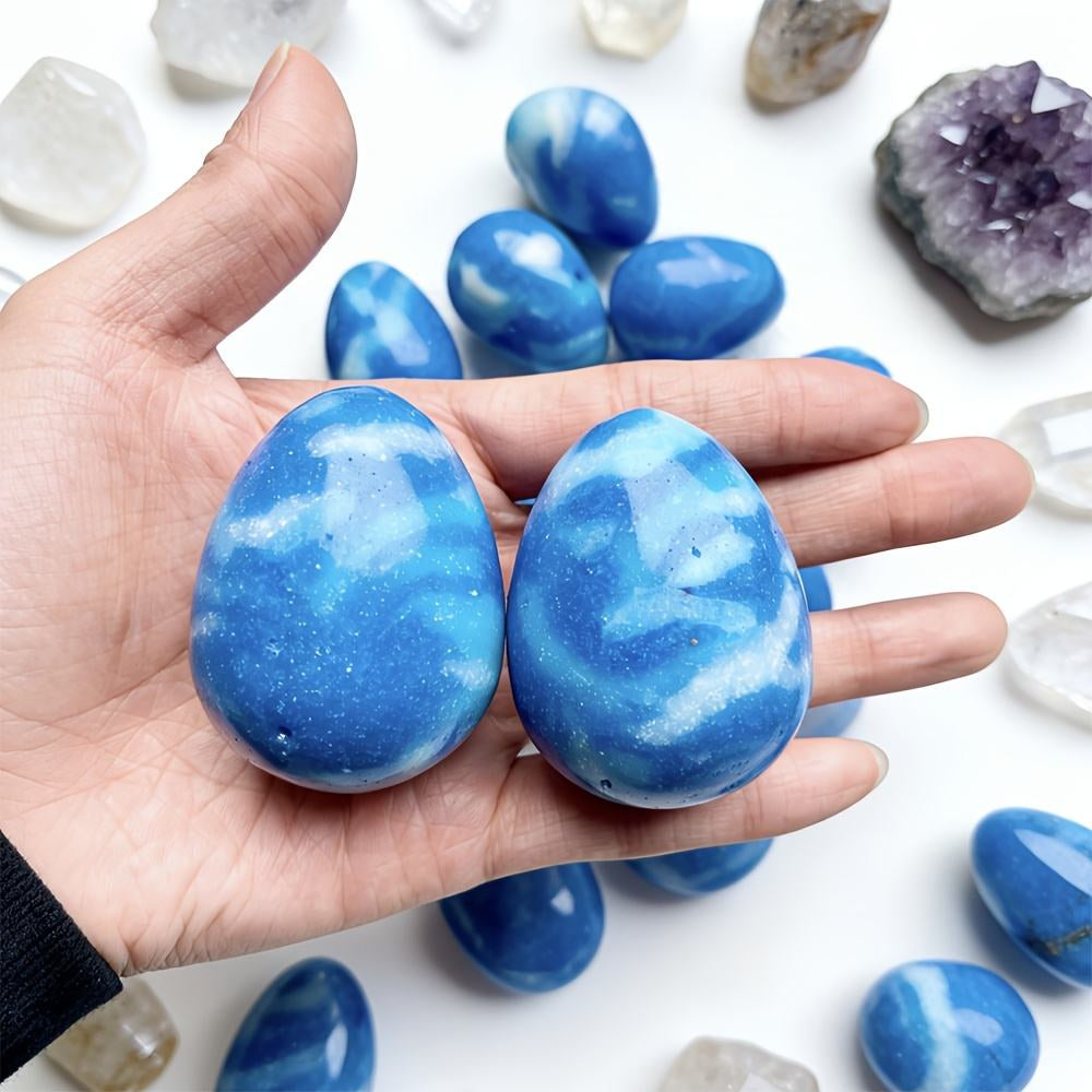 1,54-2,36in Oeuf artificiel de larimar pour Cadeaux CristalSalut