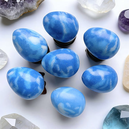 1,54-2,36in Oeuf artificiel de larimar pour Cadeaux CristalSalut