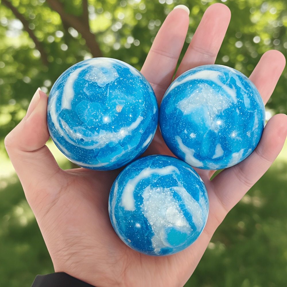 1.57-3.14in Artificial Blue Larimar Sphere|CrystalHola
