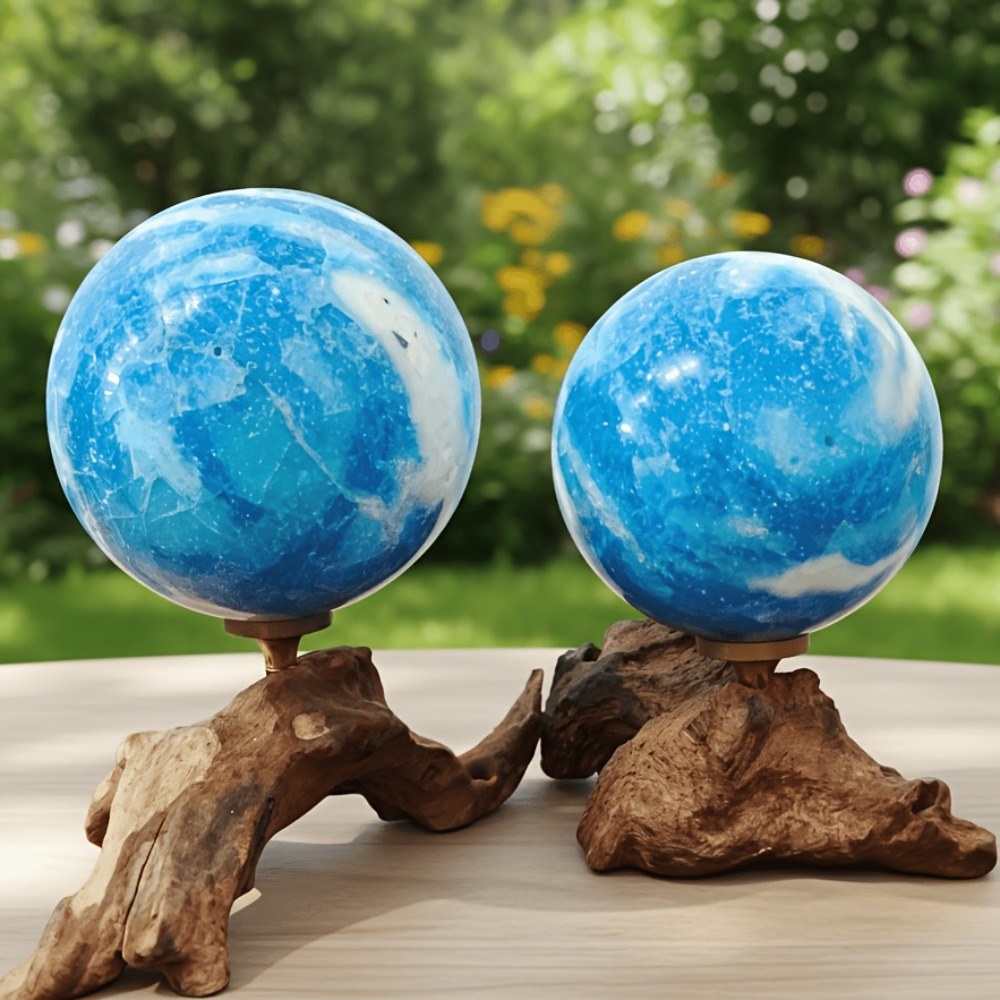 1.57-3.14in Artificial Blue Larimar Sphere|CrystalHola