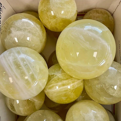 1.96-3.93in Lemon Citrine Sphere|CrystalHola