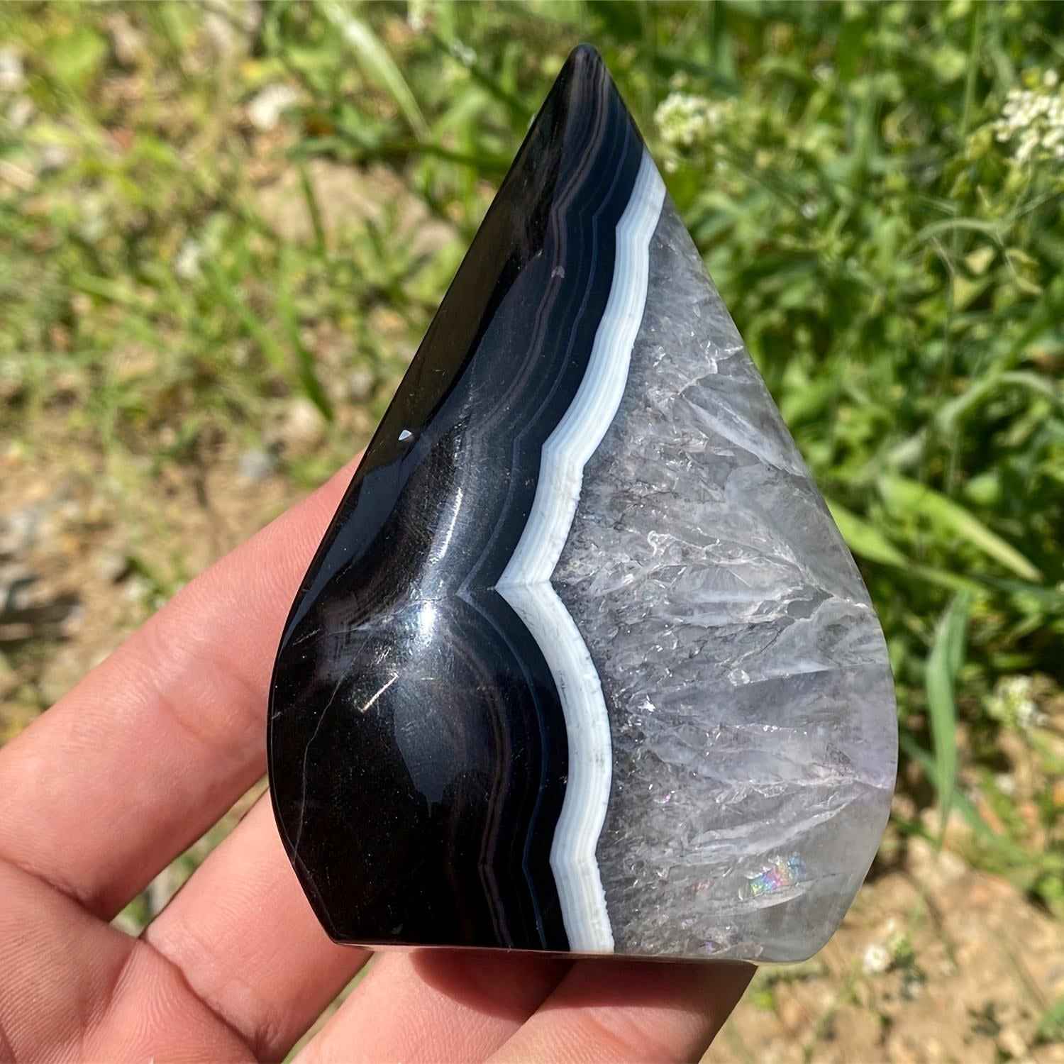 10-200g Black Agate Water Drop Freeform |CrystalHola Wholesale