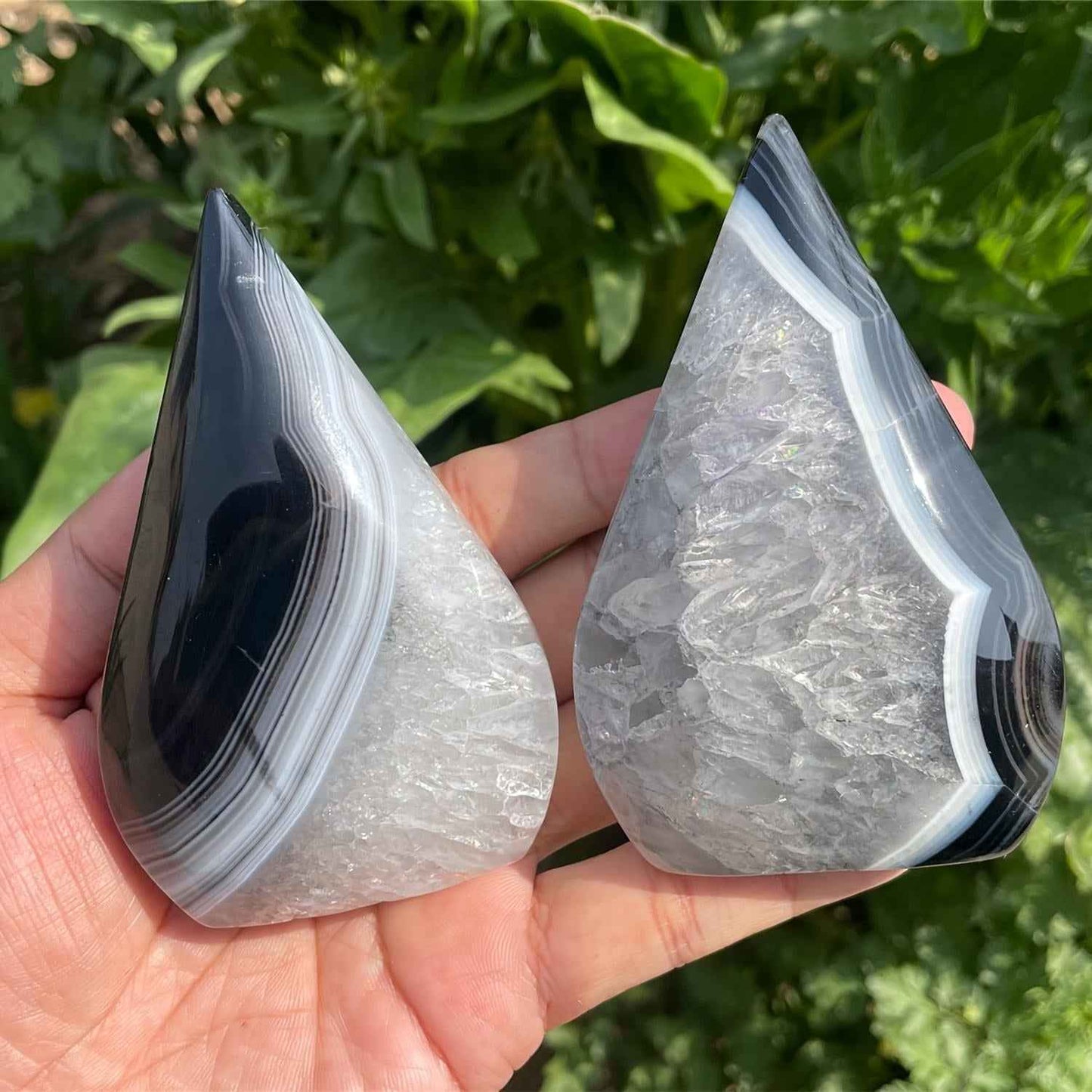 10-200g Black Agate Water Drop Freeform |CrystalHola Wholesale