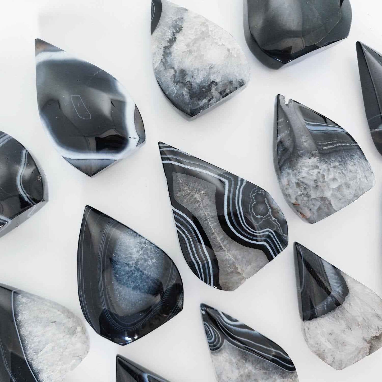10-200g Black Agate Water Drop Freeform |CrystalHola Wholesale