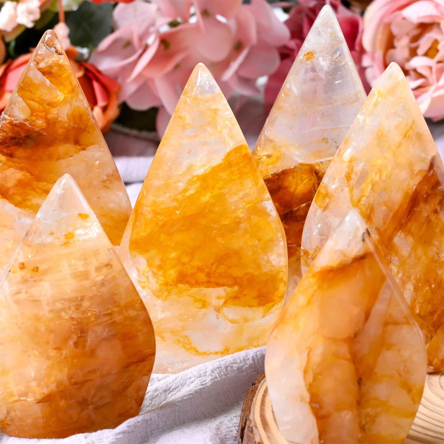 10-200g  Golden Healer Quartz Water Drop Freeform |CrystalHola Wholesale