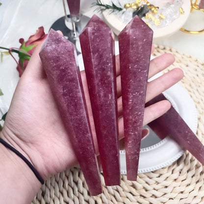 Strawberry Quartz Wand for Decor