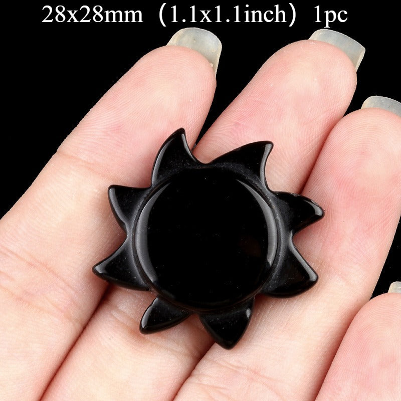 Stone Sun Pollen Tiger Eye Agate Carving Sun