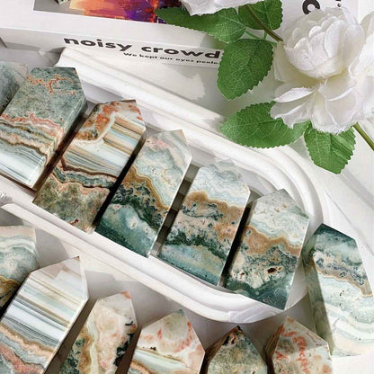 30-200g Ocean Jasper Tower|CrystalHola Wholesale