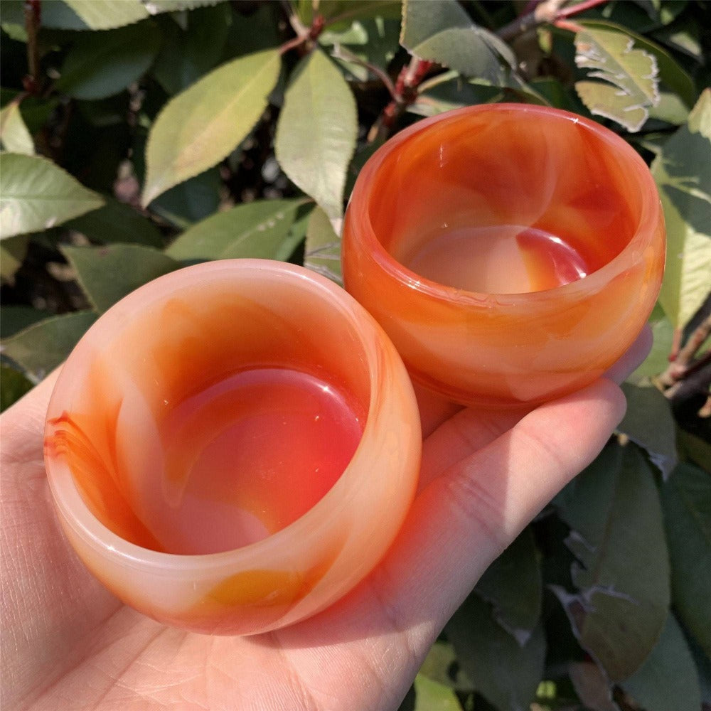 Natural Red Agate Crystal Bowl for Decor