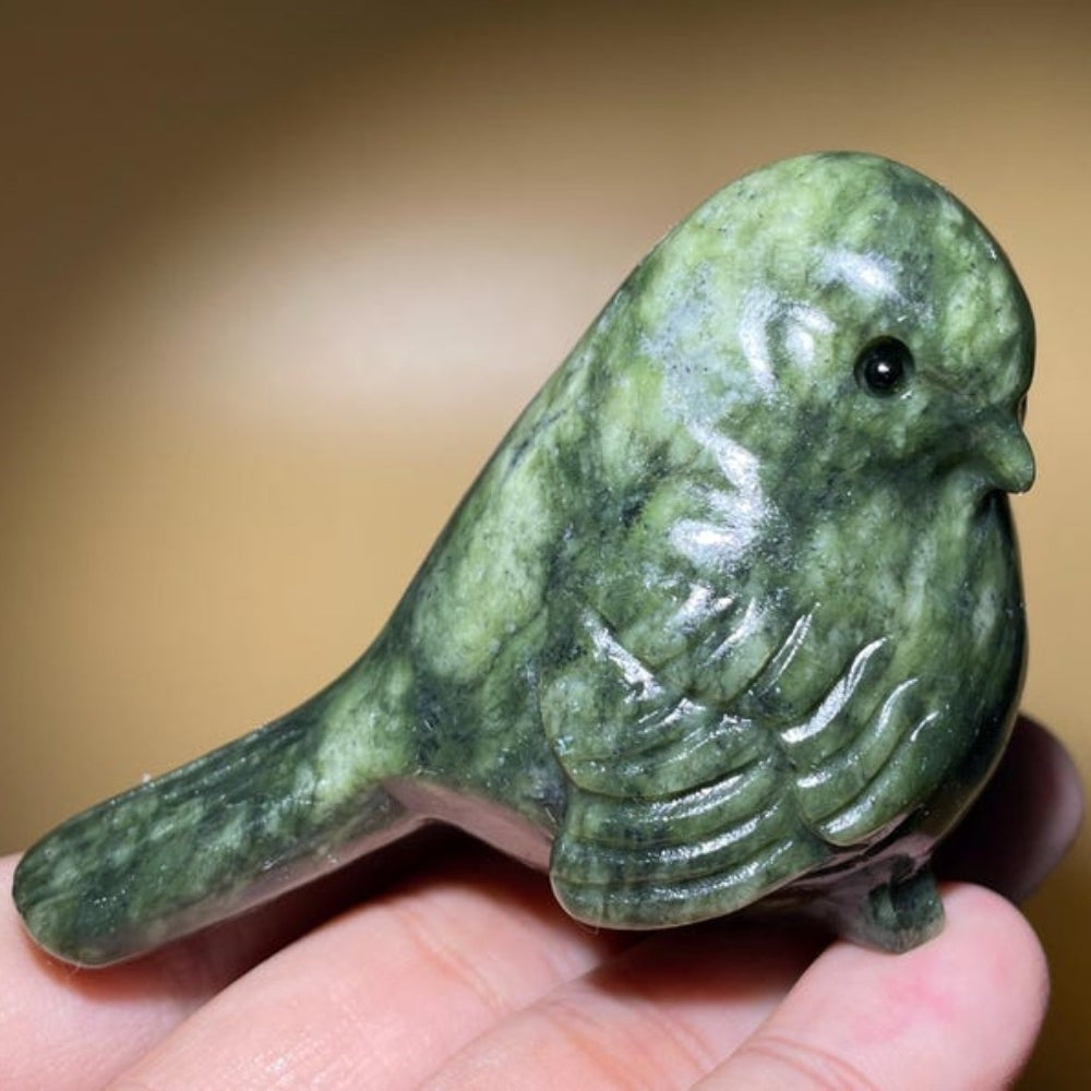 Natural Random Xiuyan Stone Bird Figurine for Gifts