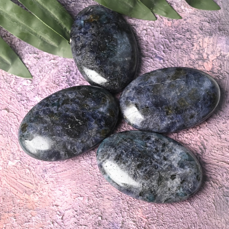 CRYSTALHOLA Polished Iolite Tumble Stone Palm for Decor