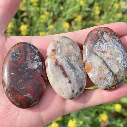 Natural Mexican Red Agate Palm Stone for Gifts