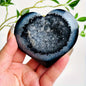 Black Agate Geode Heart
