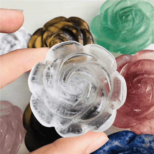 Rose Quartz and Clear Quartz Rose