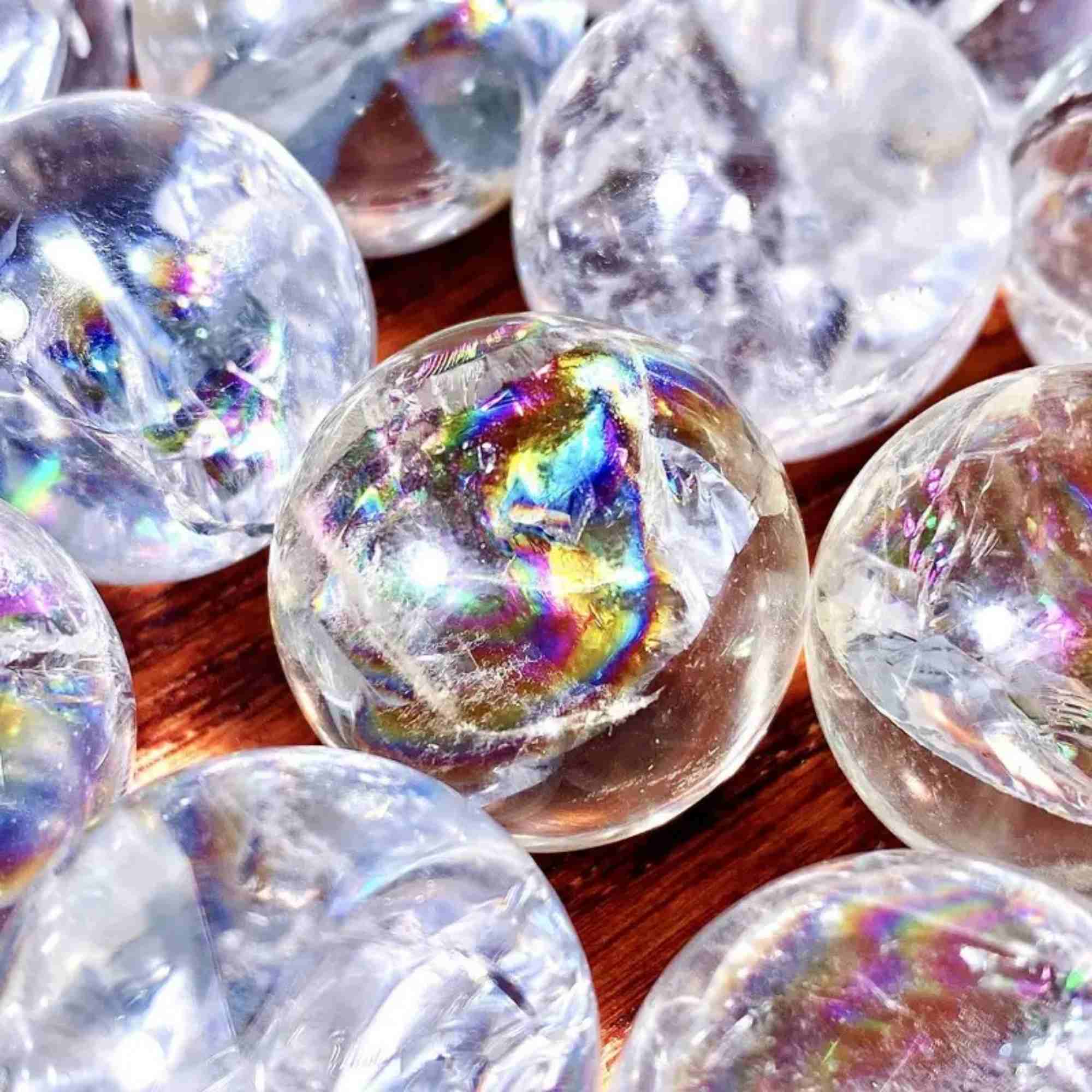 Small Clear Quartz  Sphere Rainbow