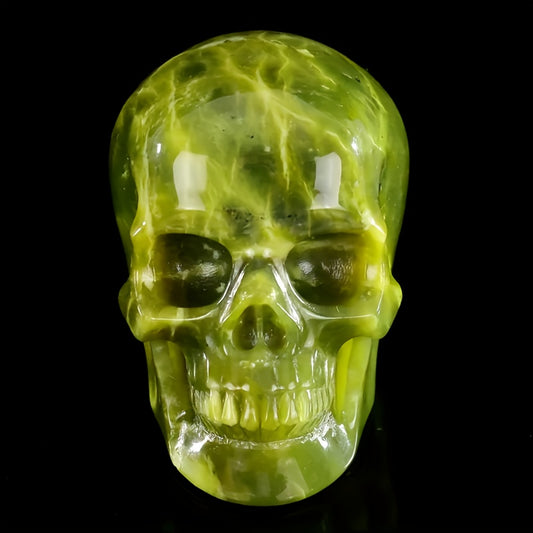 Serpentine Crystal Skull Carving - CrystalHola