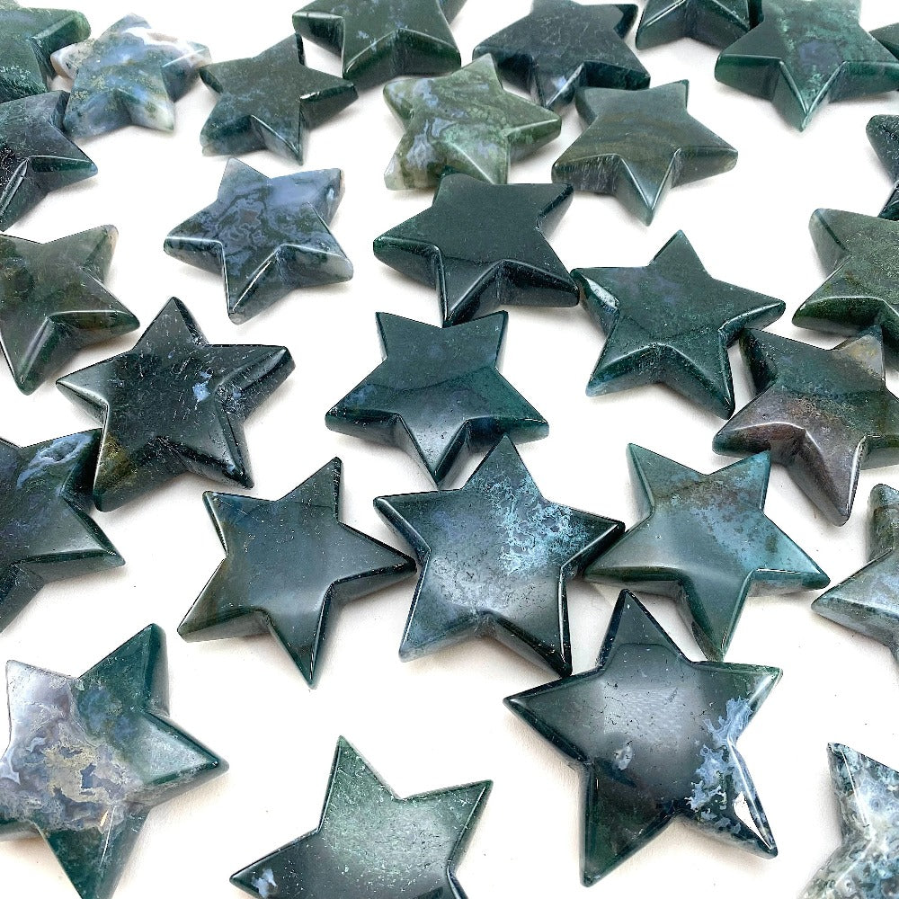 Moss Agate Star for Collection