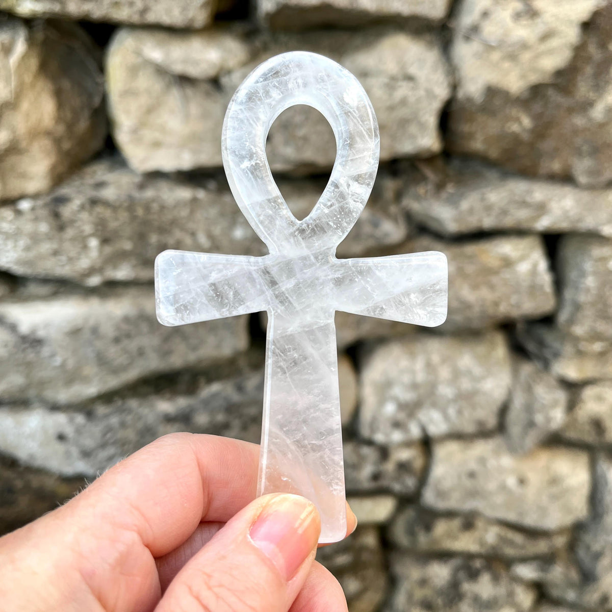 Natural Clear Quartz Crystal Ankh for Healing