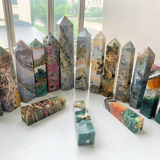 30-200g Ocean Jasper Tower|CrystalHola Wholesale