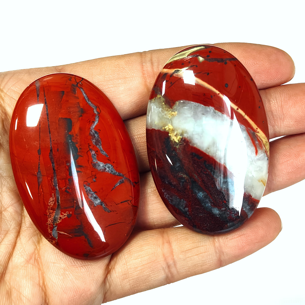 Red Jasper Palm Stone for Decor