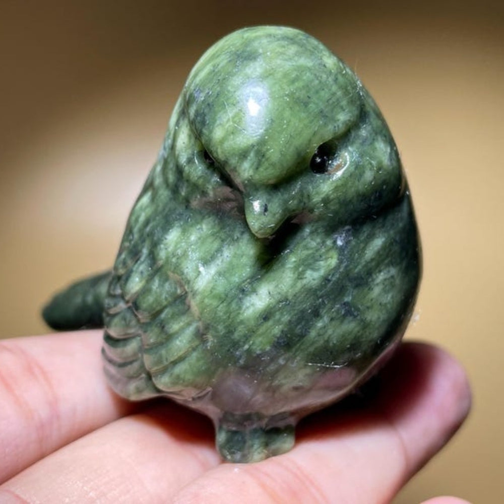 Natural Random Xiuyan Stone Bird Figurine for Gifts