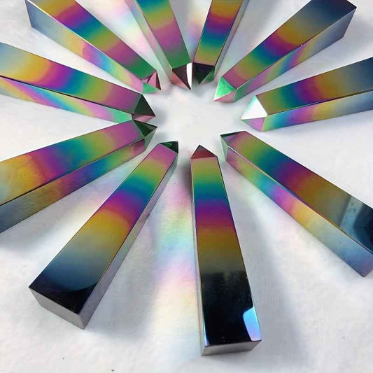 5-10cm Aura Obsidian Crystal Tower| CrystalHola Wholesale