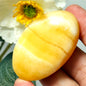 Yellow Calcite Palm Stone for Gifts