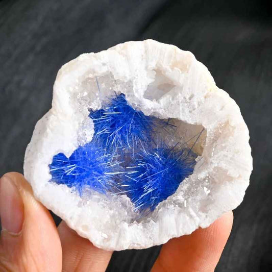 50-120g  Blue Goethite White Agate Geode|CrystalHola