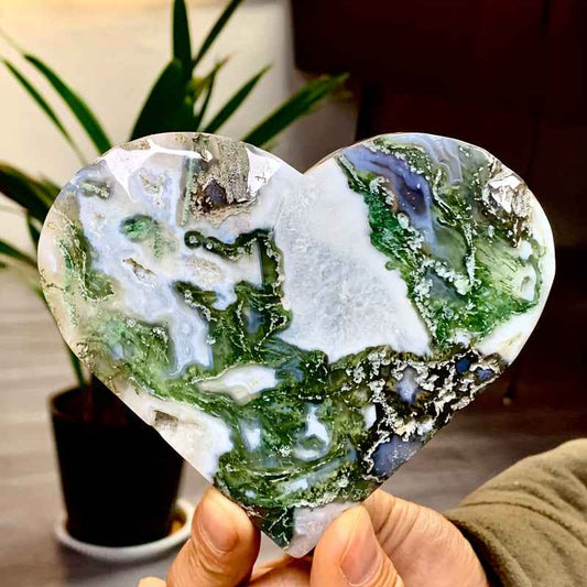 50-150g Moss Agate Heart|CrystalHola Wholesale