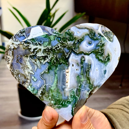 50-150g Moss Agate Heart|CrystalHola Wholesale