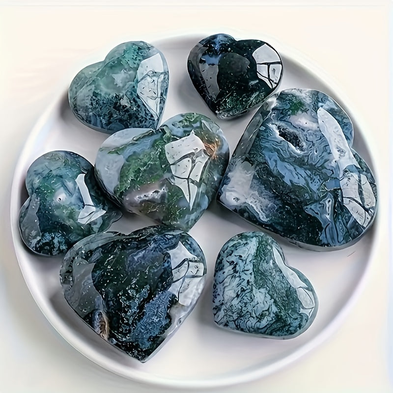 50-150g Moss Agate Heart|CrystalHola Wholesale