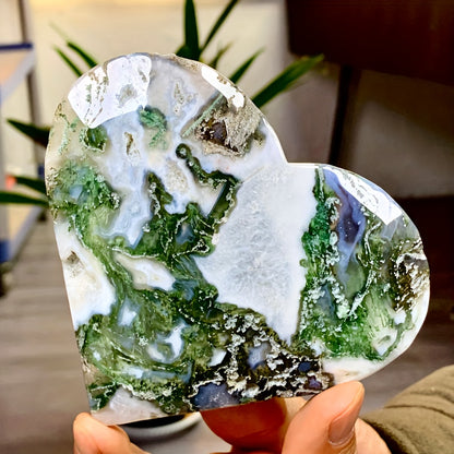 50-150g Moss Agate Heart|CrystalHola Wholesale